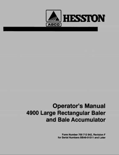 HESSTON 4900 BALER OPERATORS MANUAL Ebook Reader