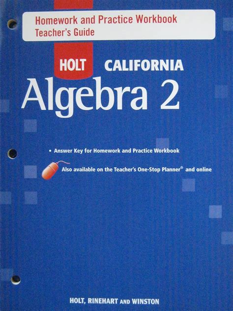 HOLT ALGEBRA 2 CALIFORNIA WORKBOOK ANSWER KEY Ebook Kindle Editon