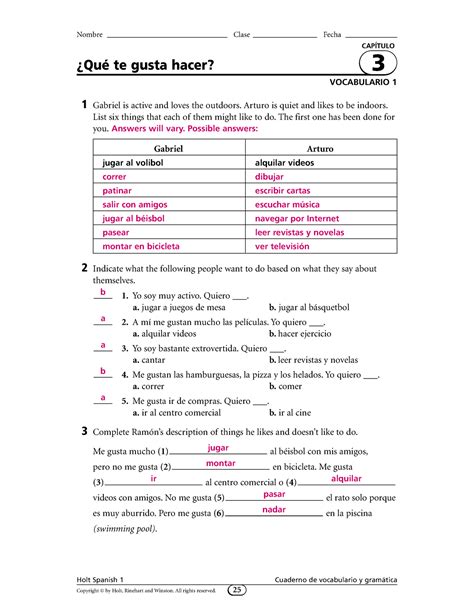 HOLT SPANISH 1 CHAPTER 3 TEST ANSWERS Ebook Reader