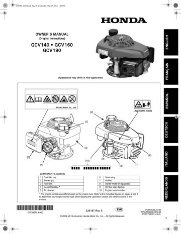 HONDA GCV190 SERVICE MANUAL Ebook PDF