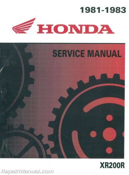 HONDA XR200R 1983 SERVICE MANUAL Ebook Epub