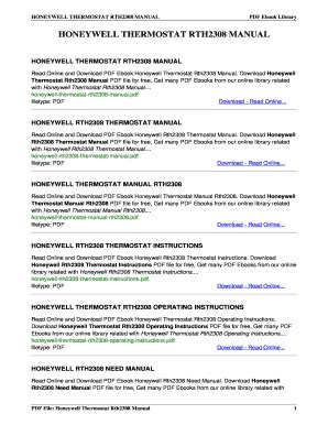 HONEYWELL RTH2308 THERMOSTAT INSTRUCTIONS Ebook Reader