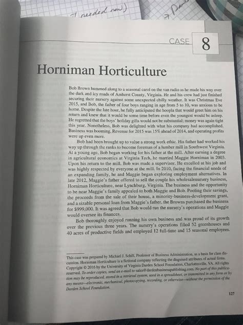 HORNIMAN HORTICULTURE CASE SOLUTION Ebook Doc