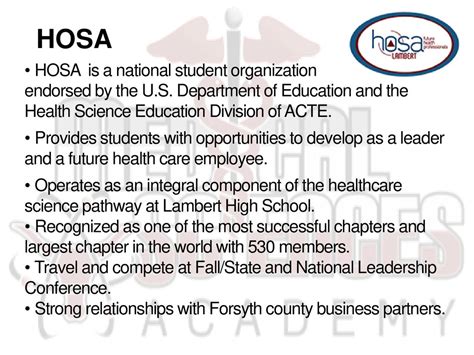 HOSA: A Pathway to Success in Healthcare