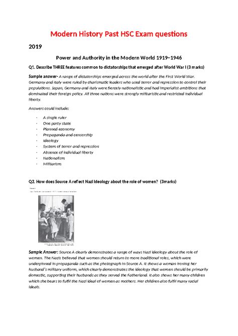 HSC MODERN HISTORY SAMPLE ANSWERS Ebook PDF