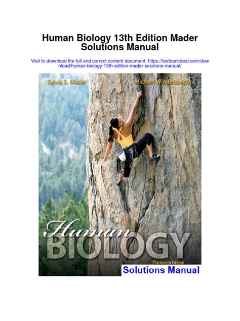 HUMAN BIOLOGY MADER 13TH EDITION DOWNLOAD Ebook Doc