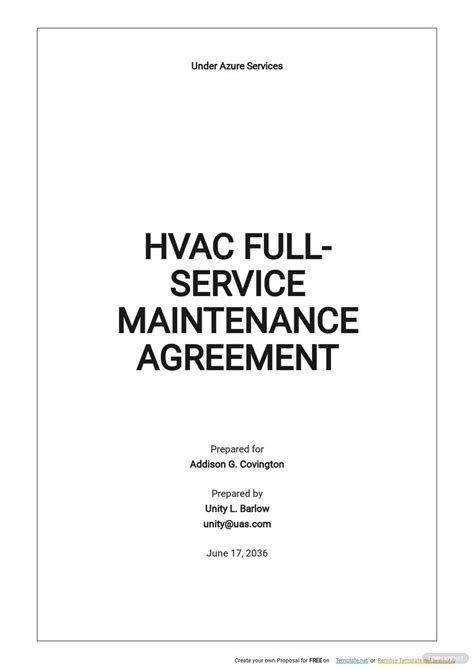 HVAC ANNUAL MAINTENANCE CONTRACT SAMPLE Ebook Kindle Editon
