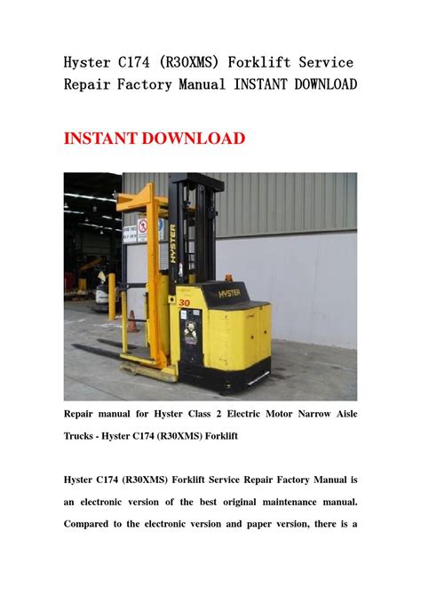 HYSTER FORKLIFT OPERATING MANUAL FREE Ebook Doc