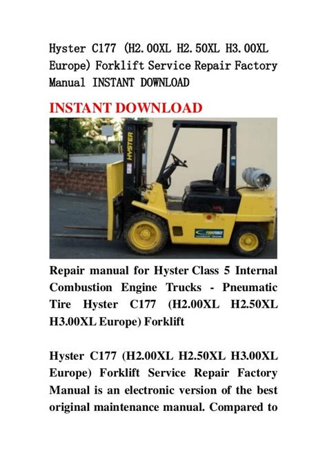 HYSTER S50XL FORKLIFT MANUAL Ebook PDF