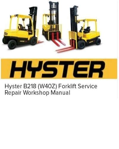 HYSTER W40Z SERVICE MANUAL Ebook Doc