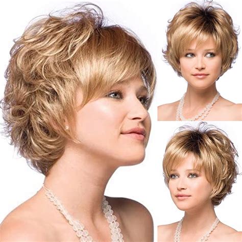 Hairstyles Blonde Wavy Short Synthetic Wigs