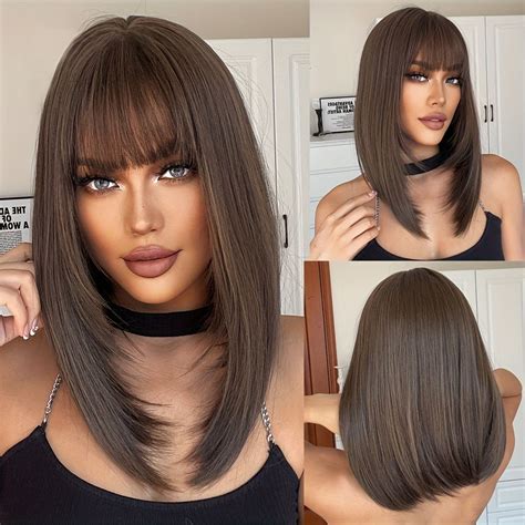 Hairstyles Brown Straight Wigs For Cancer