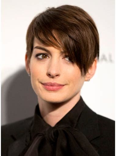 Hairstyles Lace Front Straight Cropped Anne Hathaway Wigs