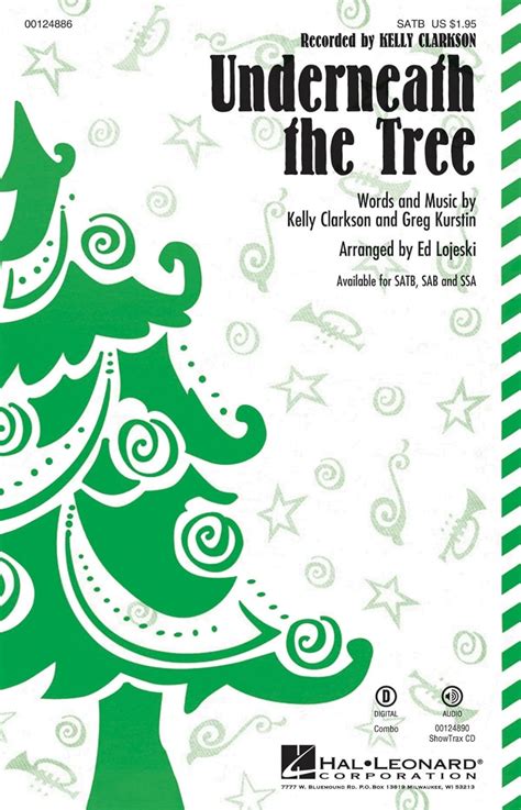 Hal Leonard Underneath the Tree SAB by Kelly Clarkson Arranged by Ed Lojeski Epub