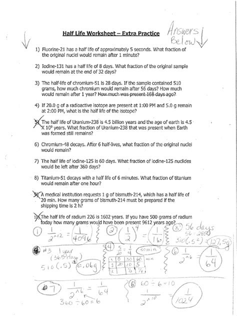 Half Life Answer Key Reader