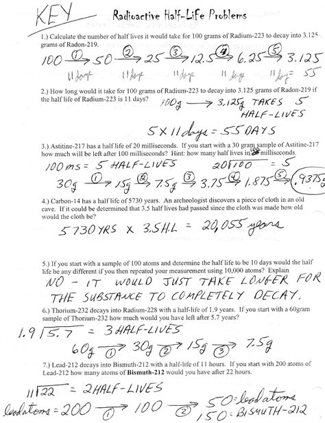 Half Life Calculations And Answers Reader