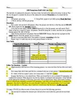 Half Life Of Pennyium Activity Answers Doc