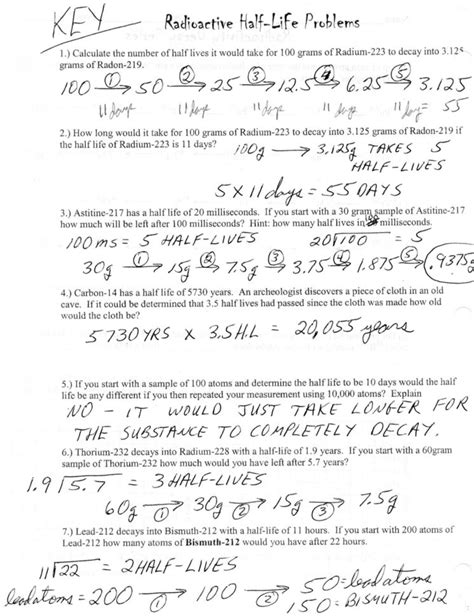 Half Life Practice Sheet Answers Reader