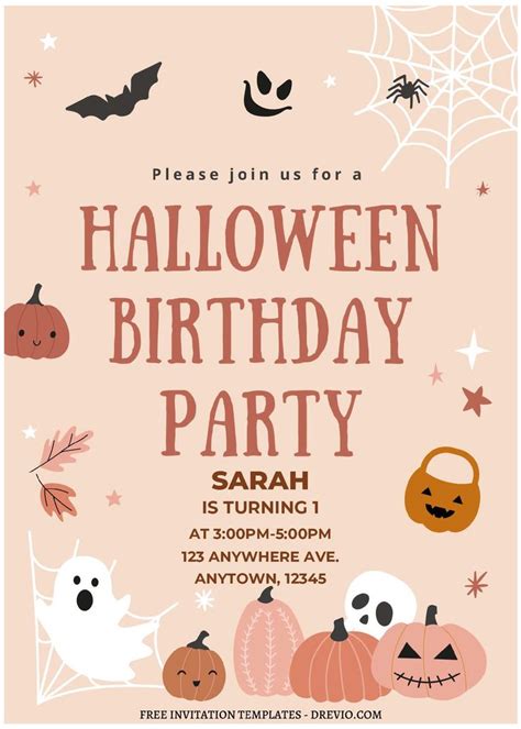 Halloween Birthday Invitation Templates Free