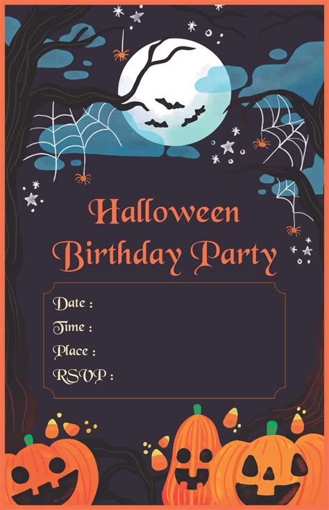 Halloween Birthday Party Invitations Templates Free