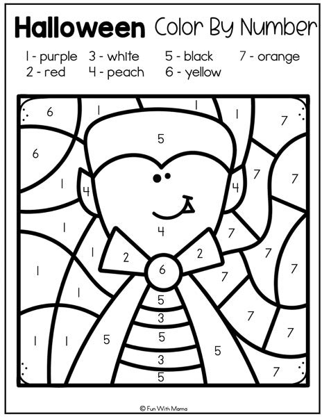 Halloween Color By Numbers Printable