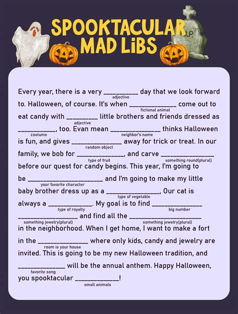 Halloween Mad Libs Printable