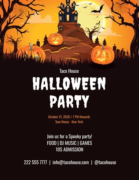 Halloween Party Flyer Template Free