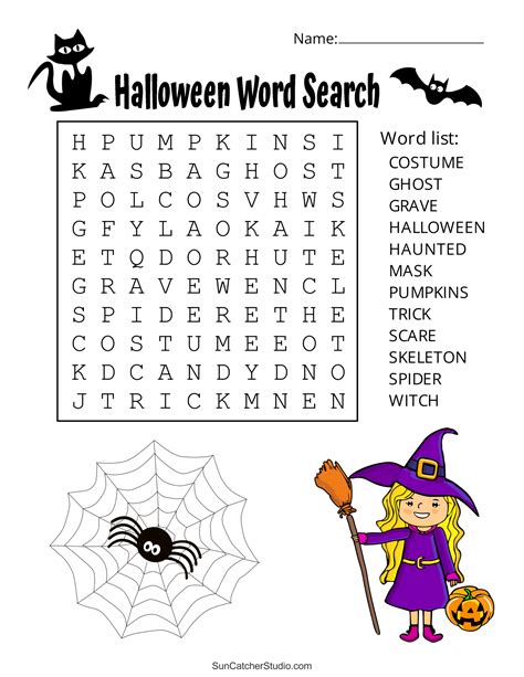 Halloween Word Puzzles Printable