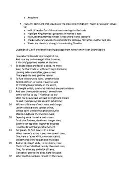 Hamlet Ap Literature Multiple Choice Answer Key PDF