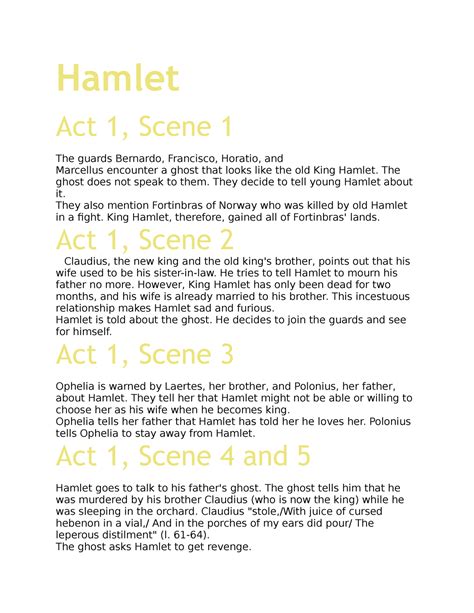 Hamlet Notes PDF