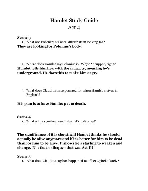 Hamlet Study Guide Answers Act 4 Epub