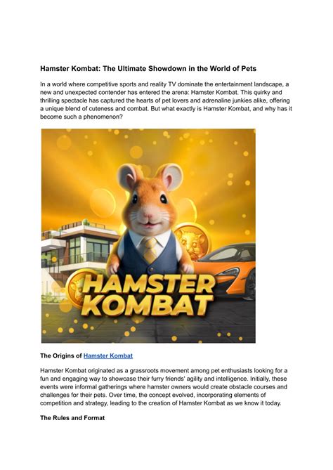 Hamster Kombat: The Ultimate Showdown