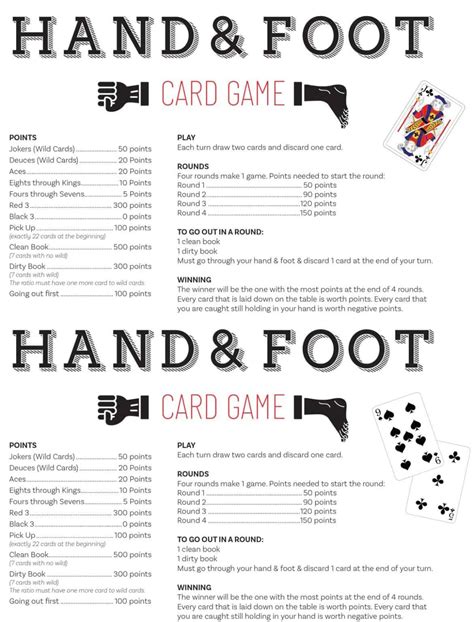 Hand And Foot Card Game Printable Rules