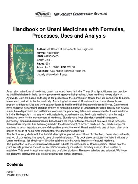 HandBook on Unani Medicines with Formulae, Processes, Uses and Analysis 1st Edition Epub