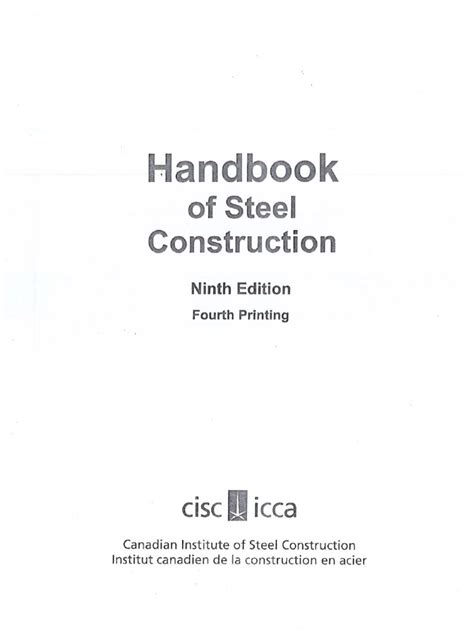 Handbook Of Steel Construction CISC-ICCA Ebook Reader