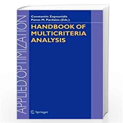 Handbook of Multicriteria Analysis 1st Edition Reader