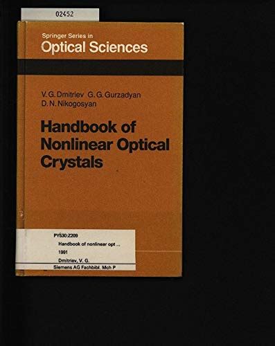 Handbook of Nonlinear Optical Crystals 3rd Revised Edition PDF