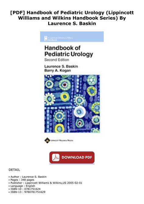 Handbook of Pediatric Urology PDF