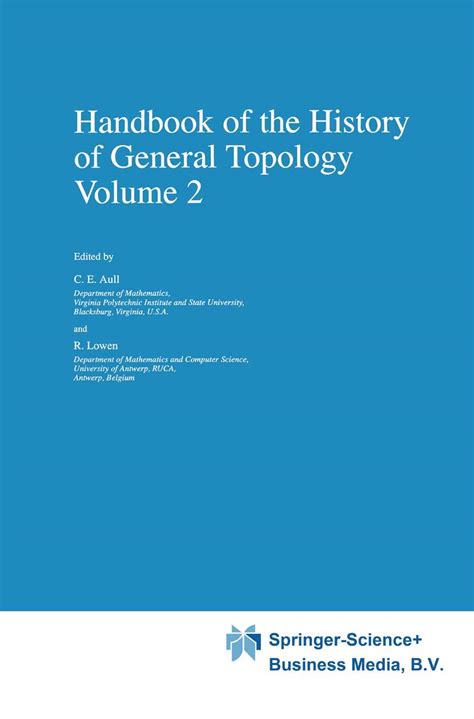 Handbook of the History of General Topology Kindle Editon