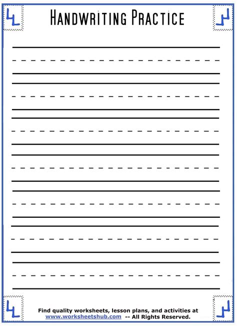 Handwriting Practice Paper Free Printable