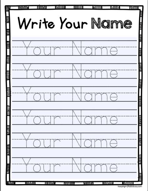 Handwriting Template For Names