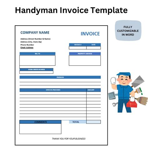 Handyman Invoice Template Word