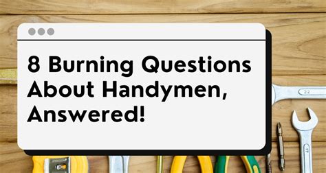 Handyman Questions Answered Reader