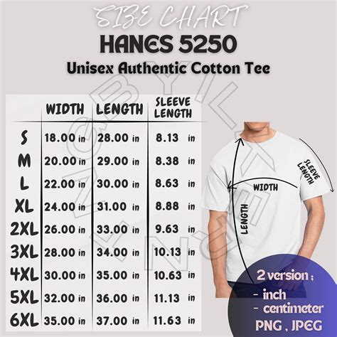 Hanes Size Chart T Shirt