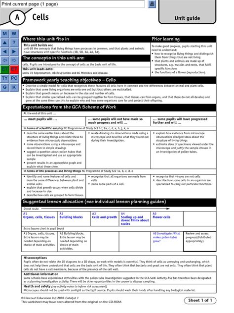 Harcourt Education Catalyst 1 Answer Doc