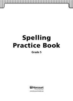 Harcourt Spelling Practice Book Grade 5 Answers Epub