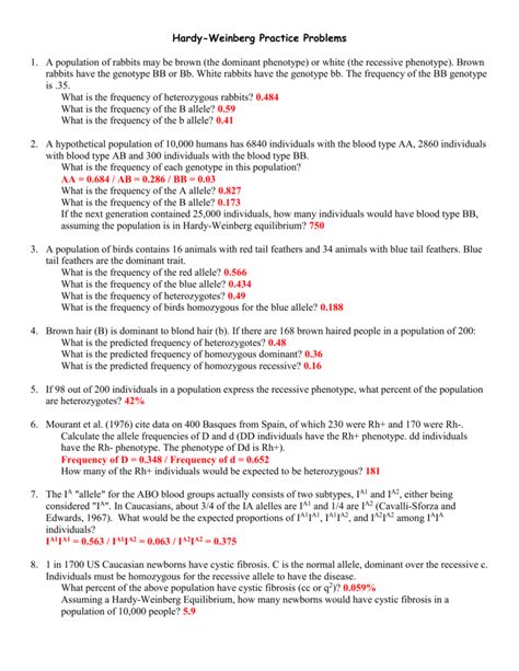 Hardy-Weinberg Practice Problems That Will Put Your Skills to the Test