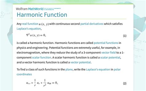 Harmonic Functions: