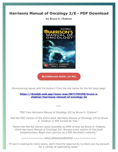 Harrisons Manual of Oncology 2 E PDF