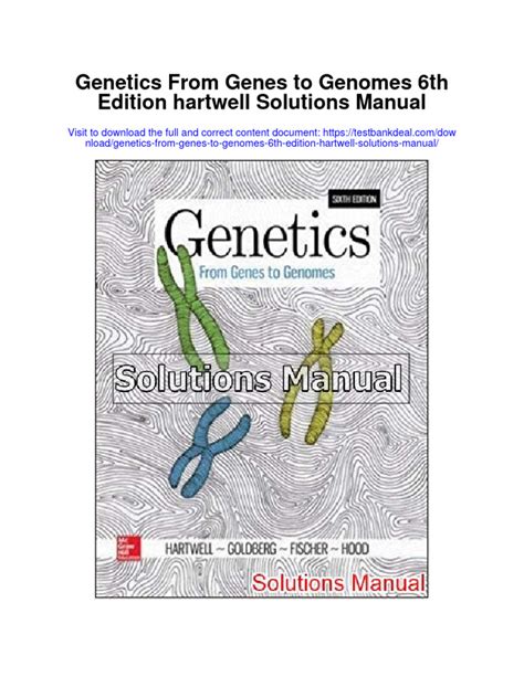 Hartwell Genetics 4th Edition Solutions Manual Pdf Ebook Doc